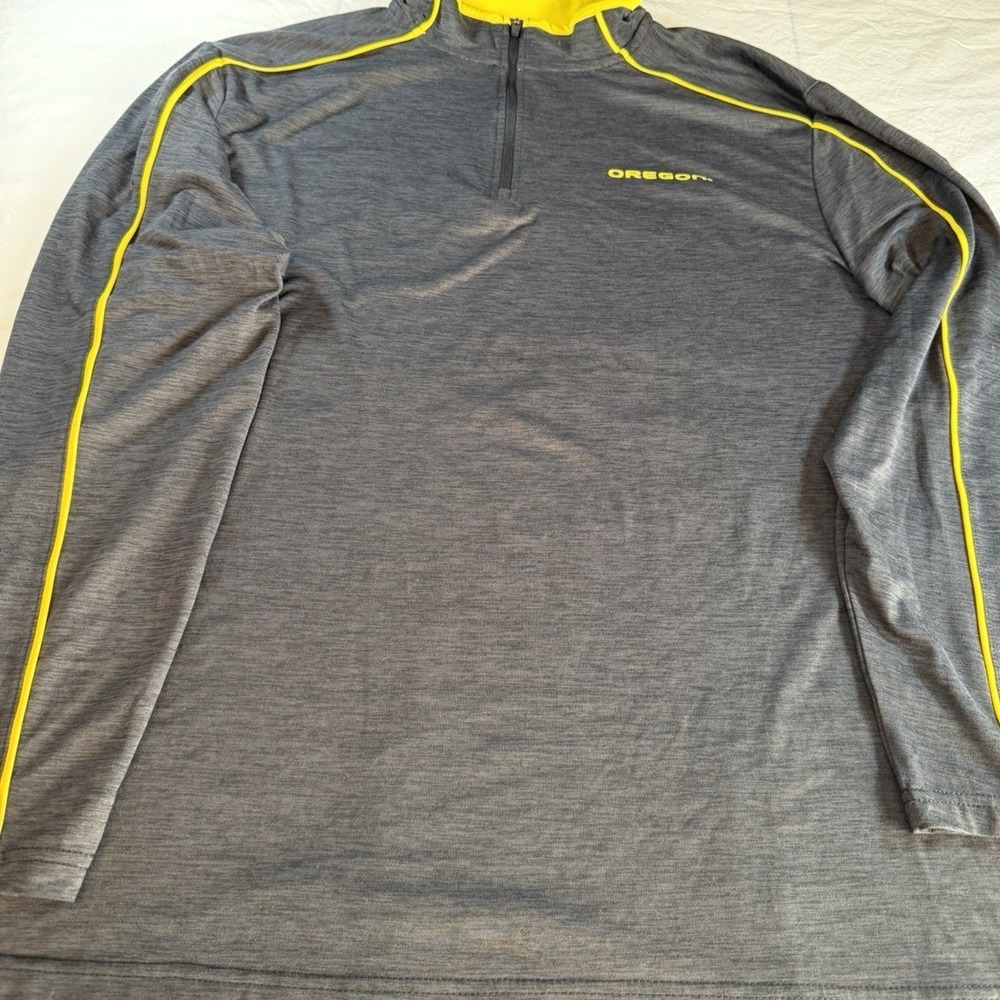 Colosseum Quarter Zip Pullover Mens XL Grey Oregon Ducks Long Sleeve Athletic - Picture 2 of 8